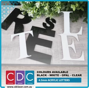 Acrylic 4.5mm Letter