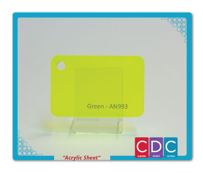 A3 3mm Fluro Green Tint Acrylic Sheet (FLUTNT993)