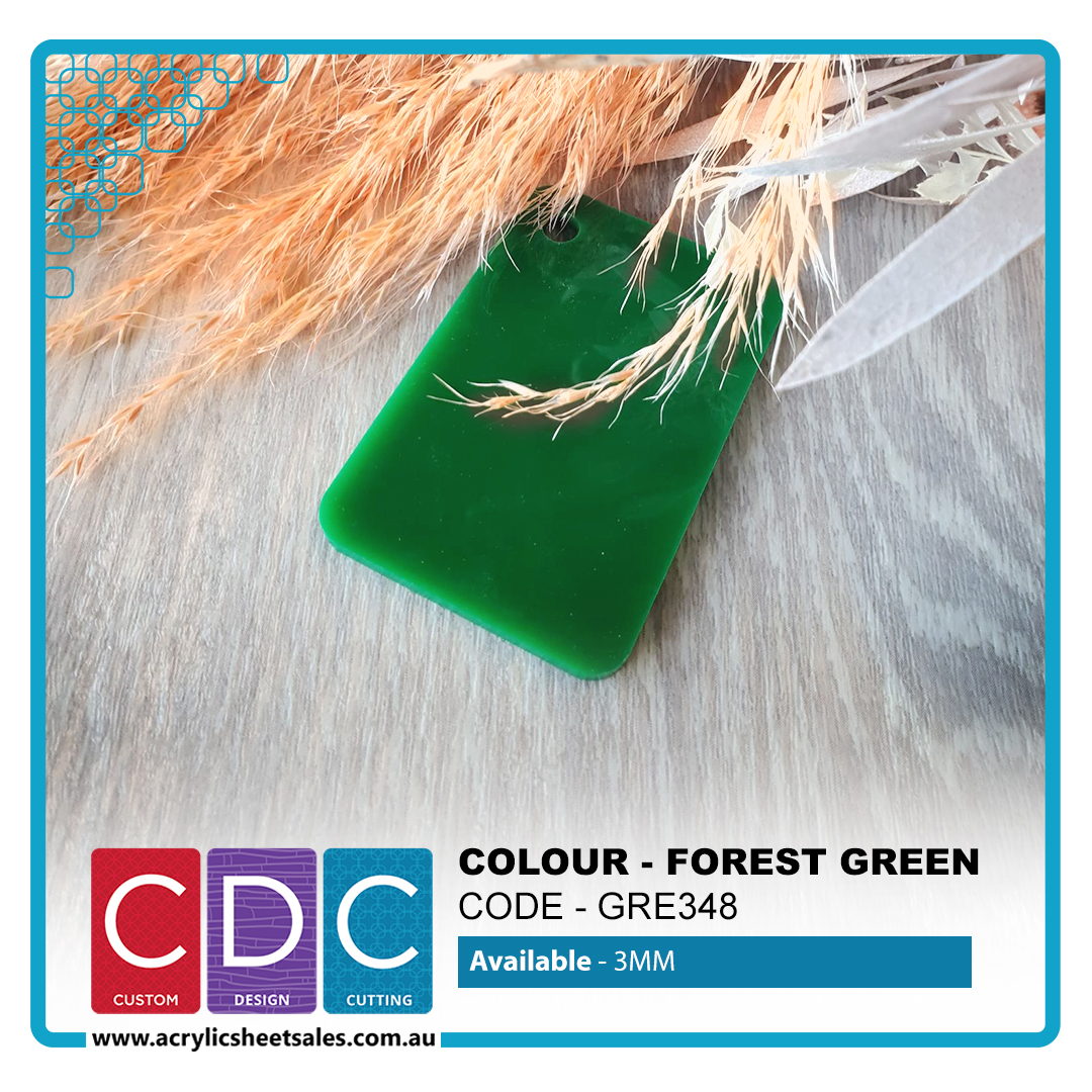 A3 3mm Forest Green Acrylic Sheet (GRE348)