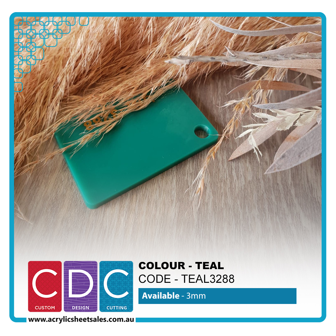 A4 3mm Teal Acrylic Sheet (TEAL3288)